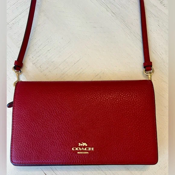 Coach Red Leather Crossbody - Picture 2 of 11